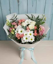 Букет цветов из:  Розы, Лизиантусы и Хризантемы в Новохоперске