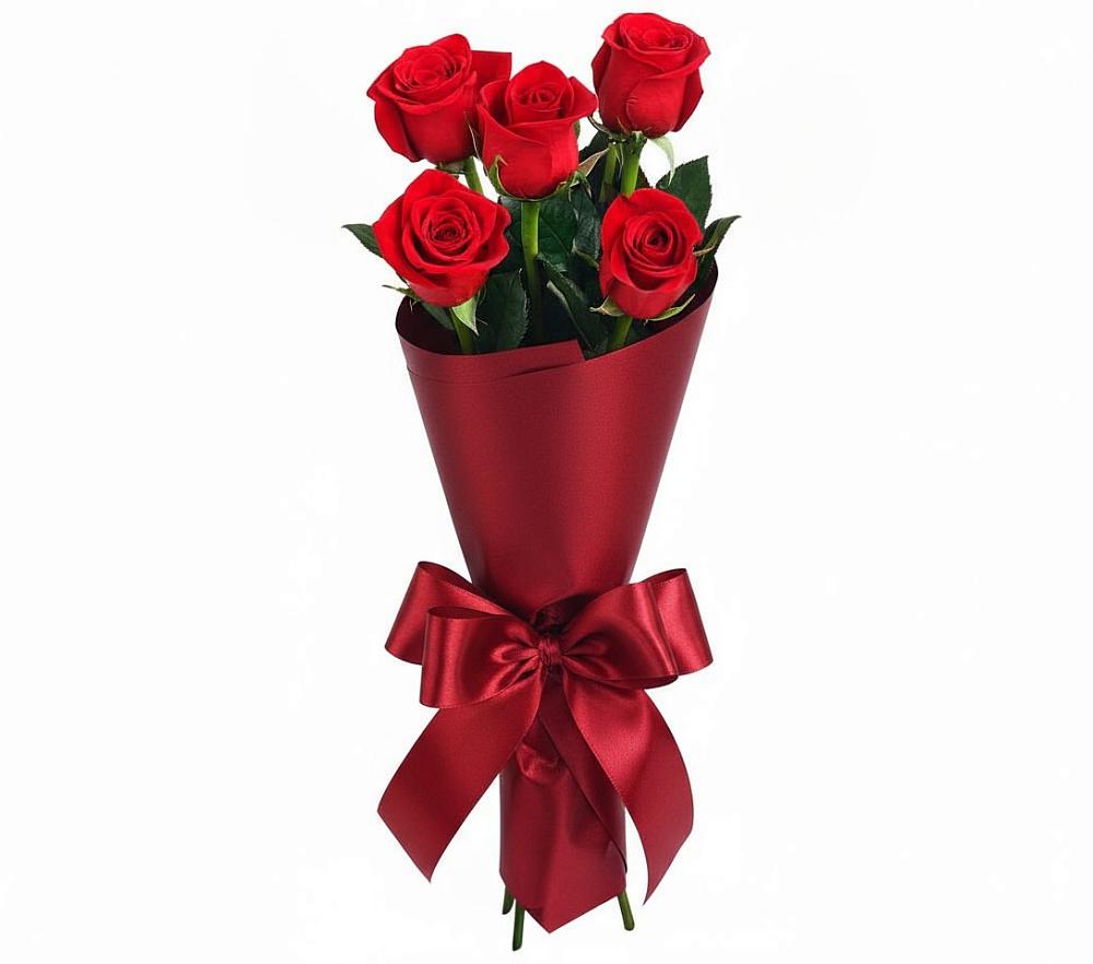 Букет 5 Красных роз Эдлесс Лав в Новохоперске