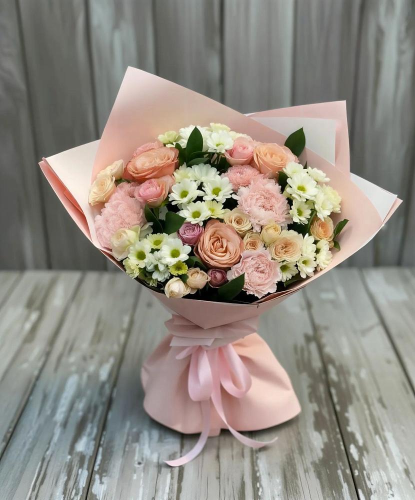 Букет цветов из: Гвоздики, Розы и Хризантемы в Новохоперске