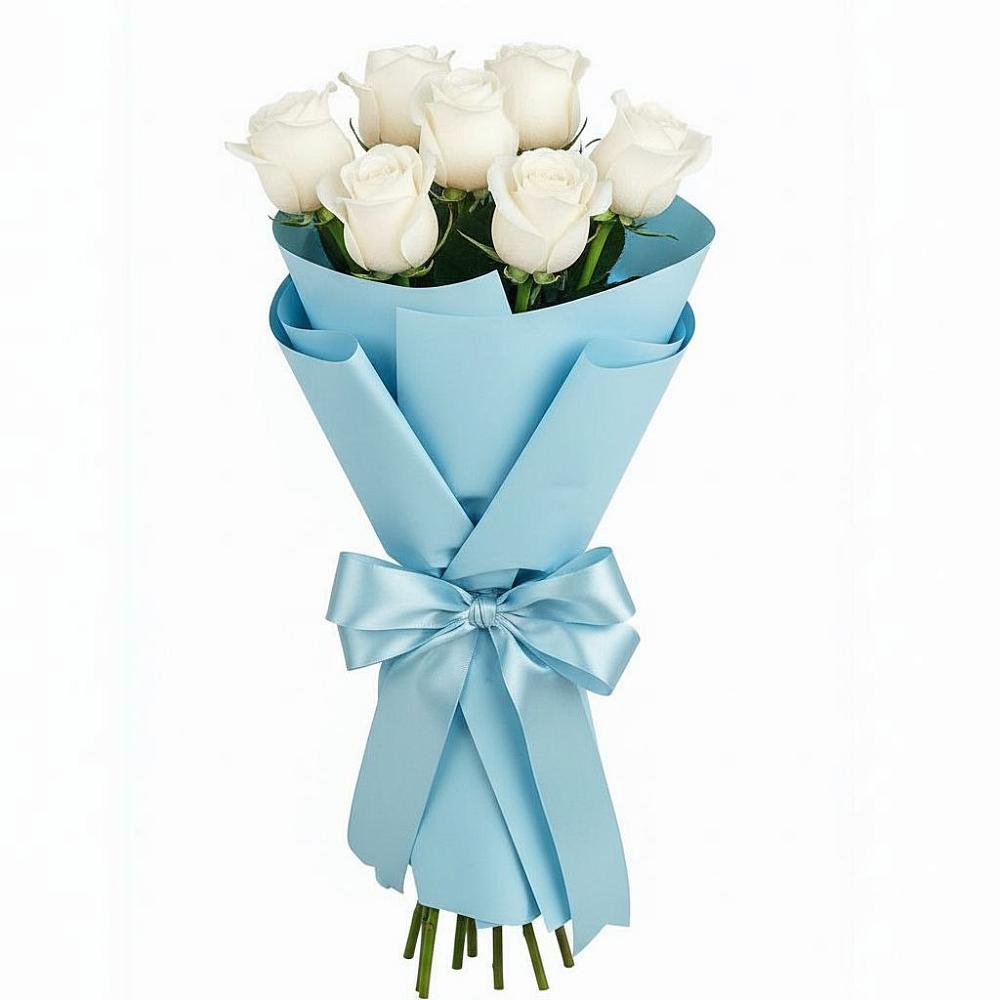 Букет 7 белых роз Проуд в Новохоперске