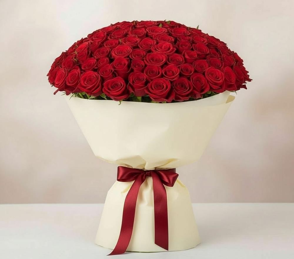 Букет 101 Красная роза Милано в Новохоперске