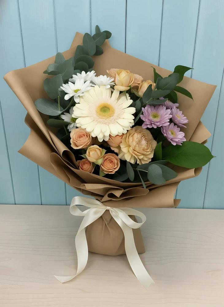 Букет цветов из: Герберы и Хризантемы в Новохоперске