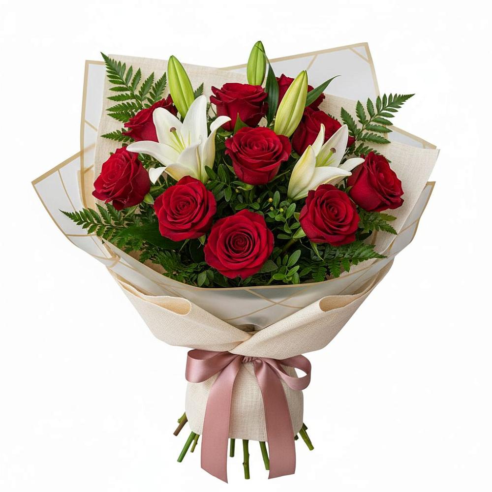 Букет цветов из: Лилии и Розы в Новохоперске