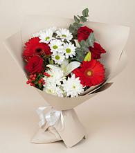 Букет цветов из:  Розы, Хризантемы, Герберы и Лилии #REPLACE_PRED# Новохоперске