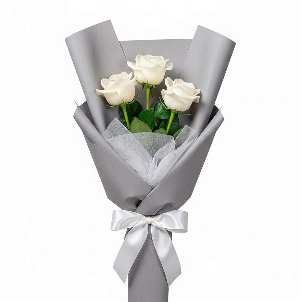 Букет 3 белые розы в Новохоперске