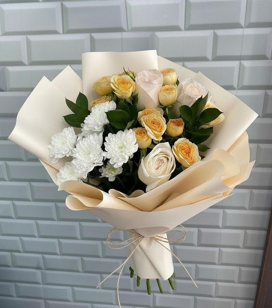 Букет цветов из: Розы и Хризантемы в Новохоперске