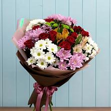 Букет цветов из:  Розы, Хризантемы и Альстромерии в Новохоперске