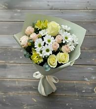 Букет цветов из:  Альстромерии, Розы и Хризантемы в Новохоперске