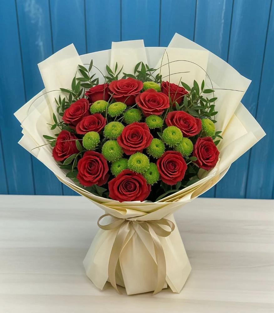 Букет цветов из: Розы и Хризантемы в Новохоперске